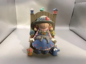 Figur "Sue Dreamer" Gärtner Katze Blumen Vogel 1998 - Bild 1 von 7