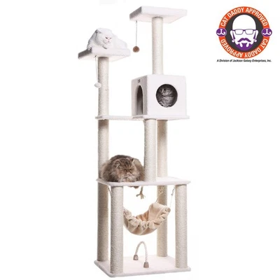 Classic Real Wood Cat Tree In Ivory, Jackson Galaxy Approved, Four Levels - Image 1 of 4