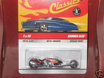 HW HOT WHEELS CLASSICS 5 #5 HAMMERSLED MOTORCYCLE (RED) HOTWHEELS VHTF RARE - Image 1 of 1