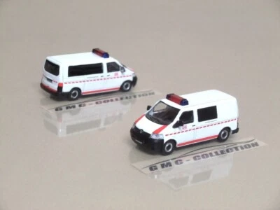 H0 SET X 2 VW VOLKSWAGEN T5 FURGONE VAN BUS + FiGURiNi FiGURES SCHUCO  1/87 HO - Immagine 1 di 4