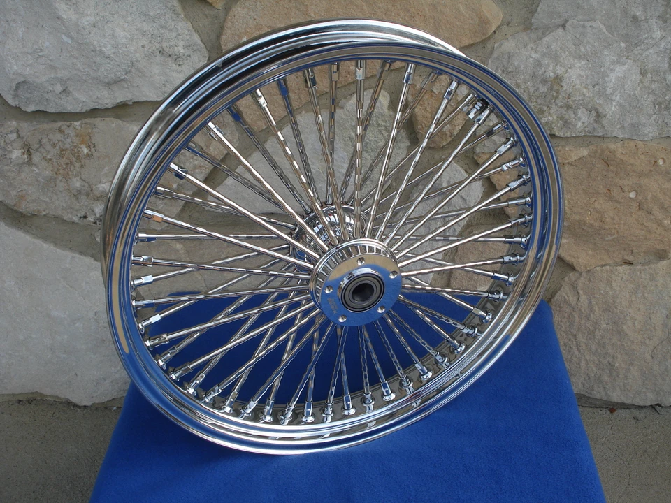 21X3.5" DNA MAMMOTH 52 DIAMOND SPOKE FRONT WHEEL 00-07 HARLEY ROAD KING TOURING - Image 1 of 3