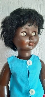 Poupée Petitcollin noire 38 cm - Photo 1/4