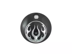 Black w/ chrome flames fuel console door for 2008 - 2017 Harley Touring models - Picture 1 of 1