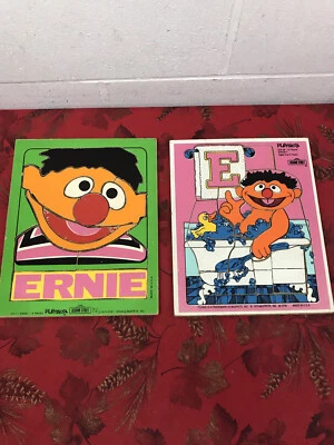 2 rompecabezas de colección Playskool Ernie 2-5 años 9 y 12 piezas  Muppets. Inc. años 70 Foto 1 de 4