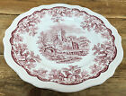 Ruins Spode Cranberry Red Archive Collection 1 Dinner Plate England Scalloped
