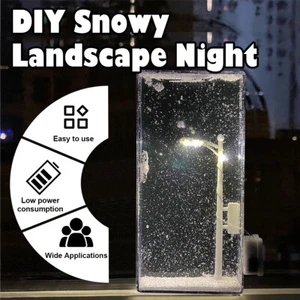 Snow Scene Night Light Handmade Night Light DIY Snowy Street LED Lamp Flowing - Picture 1 of 10