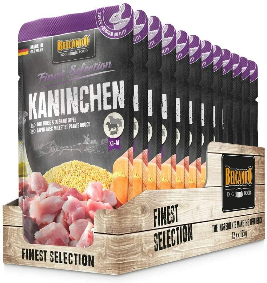 Belcando Frischebeutel 12x125g Kaninchen mit Hirse & Süßkartoffel für Hunde - Bild 1 von 3
