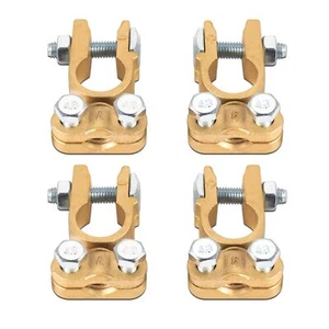 Battery Terminals Connectors Clamps Brass Positive & Negative Top Post Batter... - Picture 1 of 8