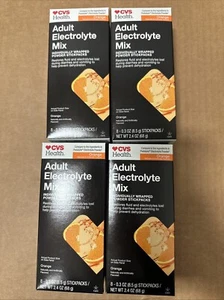 4 Pack CVS Health Adult Electrolyte Mix Orange Flavor 8ct - Exp 1-26 - Picture 1 of 2
