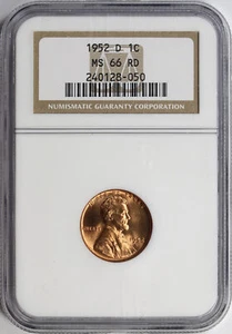 1954-D 1c Lincoln Cent NGC MS66RD - Picture 1 of 4