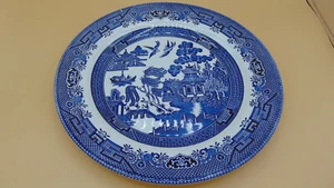 CHURCHILL PORZELLAN BLAU WEIDENMUSTER 10 1/4" SPEISETELLER STAFFORDSHIRE ENGLAND - Bild 1 von 5