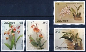 Guyana 1988 QEII Orchids set of 4 mint stamps MNH - Picture 1 of 1