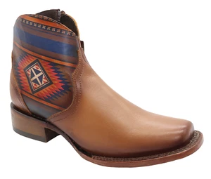 Ladies Genuine Leather Shania Square Toe Honey Short Boots Handcrafted Quality - Picture 1 of 4