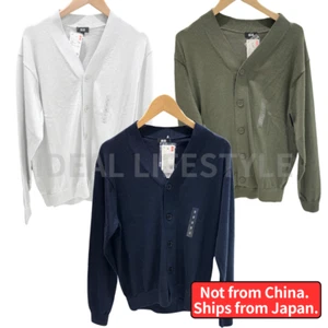 Cárdigan UNIQLO Tejido Cuello en V S-4XL Manga Larga Mezcla de Lino Hombres 476998 Nuevo con Etiquetas - Imagen 1 de 14