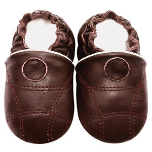 Jinwood Boy Soft Sole Leather Baby Shoes Prewalk Gift Infant SoccerBrown 0-3M