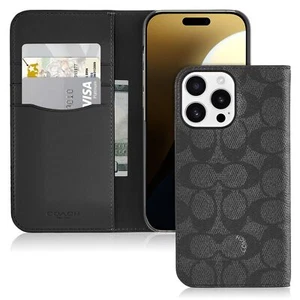 Coach Signature Canvas Wallet Case for iPhone 16 Pro Max - Designer Phone - Picture 1 of 8