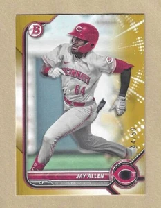 2022 Bowman Borrador PAPEL BORDE PARALELO ORO #BD-192 Jay Allen/50 Rojos - Imagen 1 de 2