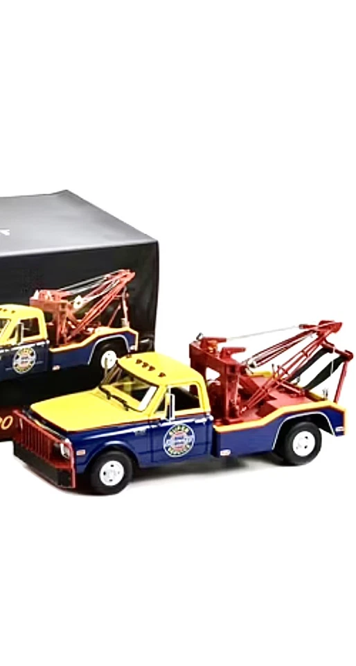 1969 Chevrolet C30 Wrecker Tow Truck Blue Yellow 1/18 Limited Edition Diecast - Image 1 of 1
