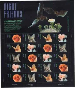 Scott #3661 (3661-64) Night Friends (American Bats) Sheet of 20 Stamps - MNH - Picture 1 of 1