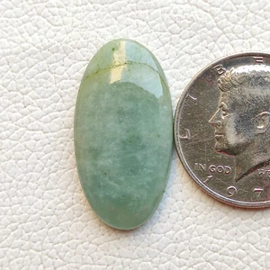 Natural green colour aquamarine cabochon aquamarine gemstone for jewelry R12108 - Picture 1 of 5