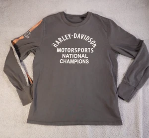 Harley Davidson Shirt Long Sleeve 90s y2k Slim Large Adult Motorcycle biker vtg - Picture 1 of 7