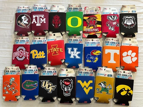 NCAA Assorted Teams 2-Sided Koozies Coozies Can Cooler Wincraft Cover
