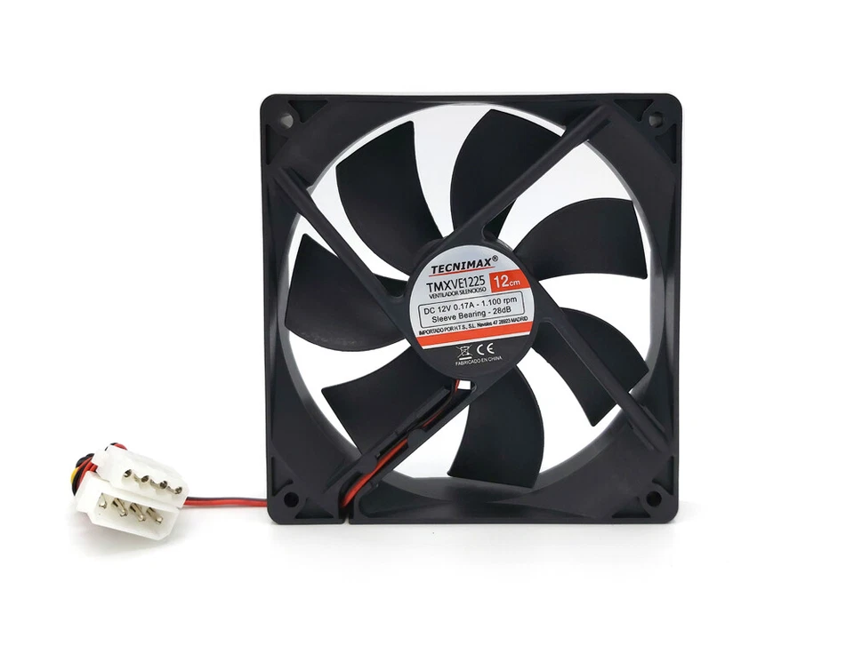 Ventilador Silencioso Cooler para PC | 12 cm, 12V, 4 Pines | Color Negro - Imagen 1 de 4