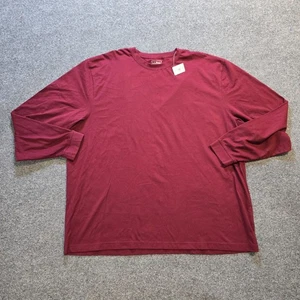 LL Bean Shirt Men Size XXL Red Carefree Unshrinkable Tee Long Sleeve Layer Basic - Picture 1 of 10