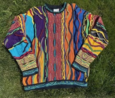 Vintage Coogi Australia 3D Knit Mercerized Sweater Men's XL Biggie Multicolor - Image 1 of 4