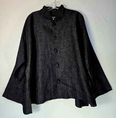 ESCANDAR Black Silk Damask Japanese Imperial Jacket SZ 1 (XS - S) 100% Silk - Image 1 of 4