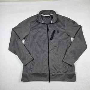 Spyder Active Full Zip Jacket Men's Sz L Gray Stretch Pockets Athletic Gym - Picture 1 of 7