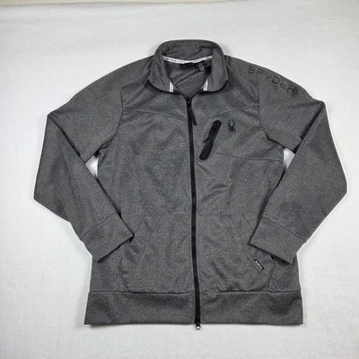 Spyder Active Full Zip Jacket Men's Sz L Gray Stretch Pockets Athletic Gym - Image 1 of 4