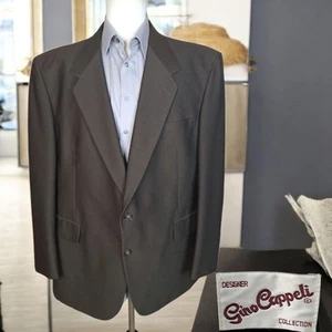 Gino Cappeli Jacket Blazer Mens 48R Brown Microribbed Double Vented - Picture 1 of 15