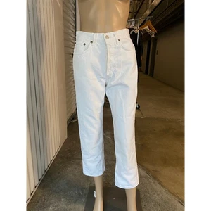 Jeans AGOLDE Lana vita alta gamba dritta cropped bianco taglia 25 denim cotone - Foto 1 di 12