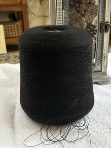 Cone Spool Peruvian SOFT LACE SUPER Baby Alpaca Yarn 2lb 3oz 1008gr 0007 Black A - Picture 1 of 5