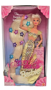 Bambola sirena capelli gioiello Mattel Barbie originale vintage 1995 bionda oro nuova D2 - Foto 1 di 5