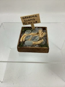 DOLLHOUSE MINIATURE ARTISAN Vintage Signed Geoduck Clams On Ice - Picture 1 of 9