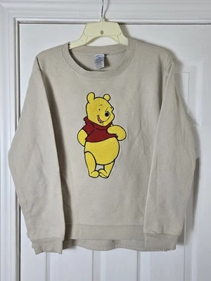 Disney Winnie The Pooh Women's Size Medium Cream Chenille Crewneck Sweatshirt - Image 1 of 4