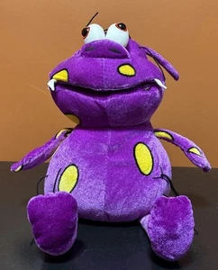 Six Flags Theme Park Purple Yellow Spots Monster Stuffed Animal Plush Souvenir - Picture 1 of 10