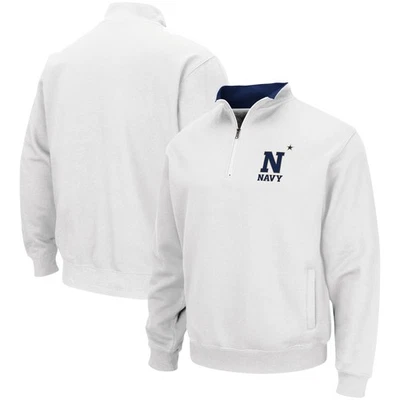 Men's Colosseum White Navy Midshipmen Tortugas Team Logo Quarter-Zip Jacket - Image 1 of 3