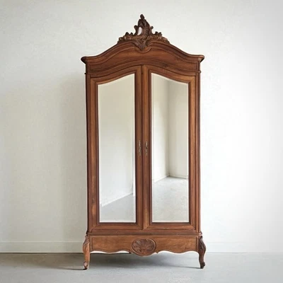 Antique French Rococo Louis XV Double Door Armoire Wardrobe - Image 1 of 4