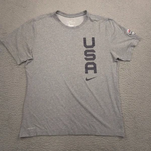 Nike USA Basketball Men’s T-Shirt Large Gray Dri-Fit Crewneck Short Sleeve - Picture 1 of 10