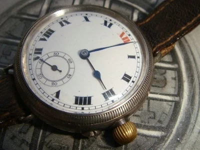 WW1 era military FHF vintage trench watch FB Francois Borgel silver case in VGWO - Image 1 of 4