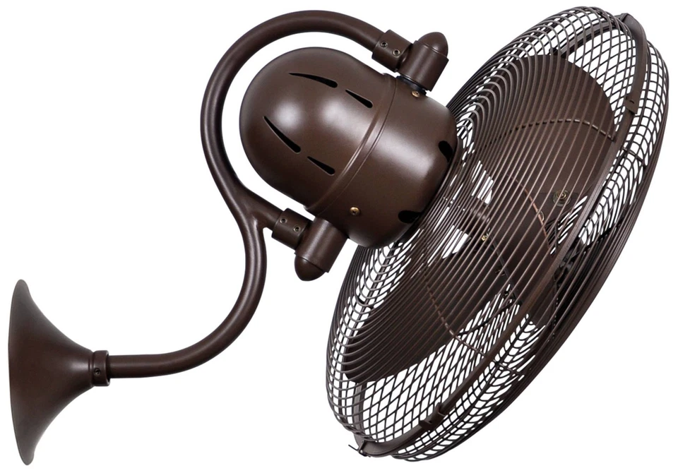 16" Matthews Laura Textured Bronze Oscillating Wall Fan with Remote - Image 1 of 1