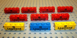 Vintage Lego Printed Legoland Logo 1 x 4 Bricks Lot of 10 - Picture 1 of 4