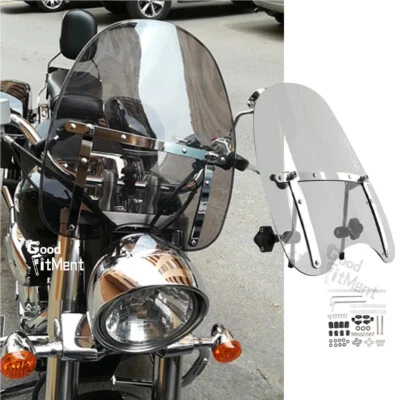 Parabrisas de humo grande para motocicleta Honda Magna 18"x16" 7/8" 1" 1.25 manillar Foto 1 de 4