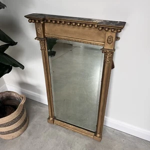 Georgian Gilt Pier Mirror With Bevelled Surface & Light Foxing - Picture 1 of 15