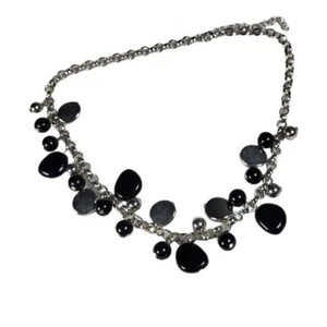 Black Beaded Chain Necklace - Picture 1 of 2