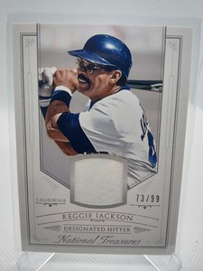 2015 National Treasures Reggie Jackson Game Used Jersey Patch /99 Angels