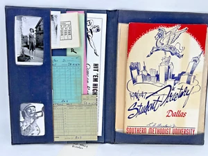 Carpeta de álbumes de recortes de la Marina de los Estados Unidos recuerdos Tex metodista del sur universidad fútbol años 40 - Imagen 1 de 10